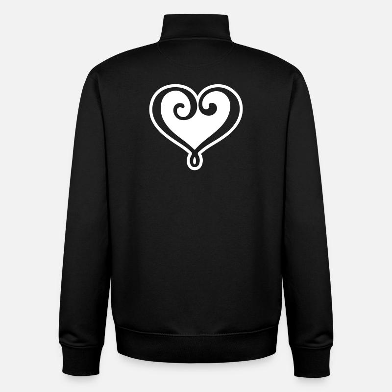 Icône de cœur - Sweat zippé unisexe en coton bio Stanley/Stella - noir