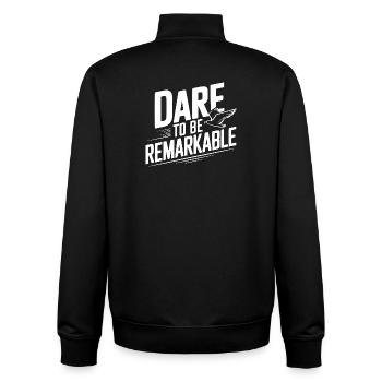 Dare to Be Remarkable - Unisex Organic Zip Sweatshirt by Stanley/Stella - black - Back - AI Model Male 185 light (185cm)