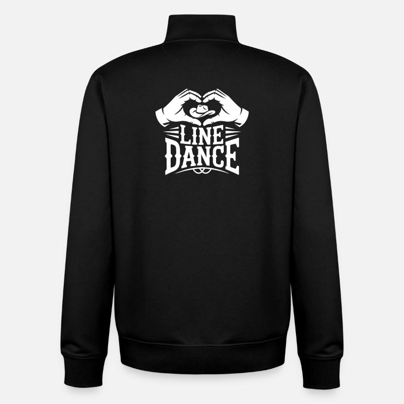 LineDance Hearthand Cowboy - Sweat zippé unisexe en coton bio Stanley/Stella - noir