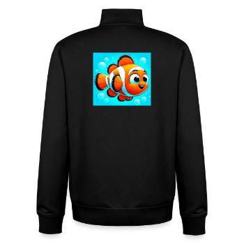 Poisson-clown - Sweat zippé unisexe en coton bio Stanley/Stella - noir - Dos - AI Model Male 185 light (185cm)
