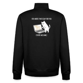 Code-Katze erklärt Aufgaben - Unisex Organic Zip Sweatshirt von Stanley/Stella - Schwarz - Hinten - AI Model Male 185 light (185cm)