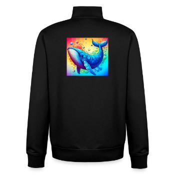 Wal - Unisex Organic Zip Sweatshirt von Stanley/Stella - Schwarz - Hinten - AI Model Male 185 light (185cm)