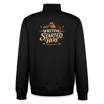 Mésopotamie ancienne, Sumérien - Sweat zippé unisexe en coton bio Stanley/Stella - noir - Dos - AI Model Male 185 light (185cm)