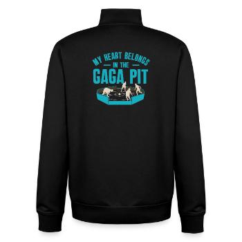 Mon cœur appartient à la fosse de Gaga - Sweat zippé unisexe en coton bio Stanley/Stella - noir - Dos - AI Model Male 185 light (185cm)