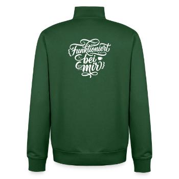 Funktioniert bei mir Programmierer Spruch - Unisex Organic Zip Sweatshirt von Stanley/Stella - Flaschengrün - Hinten - AI Model Male 185 dark (185cm)
