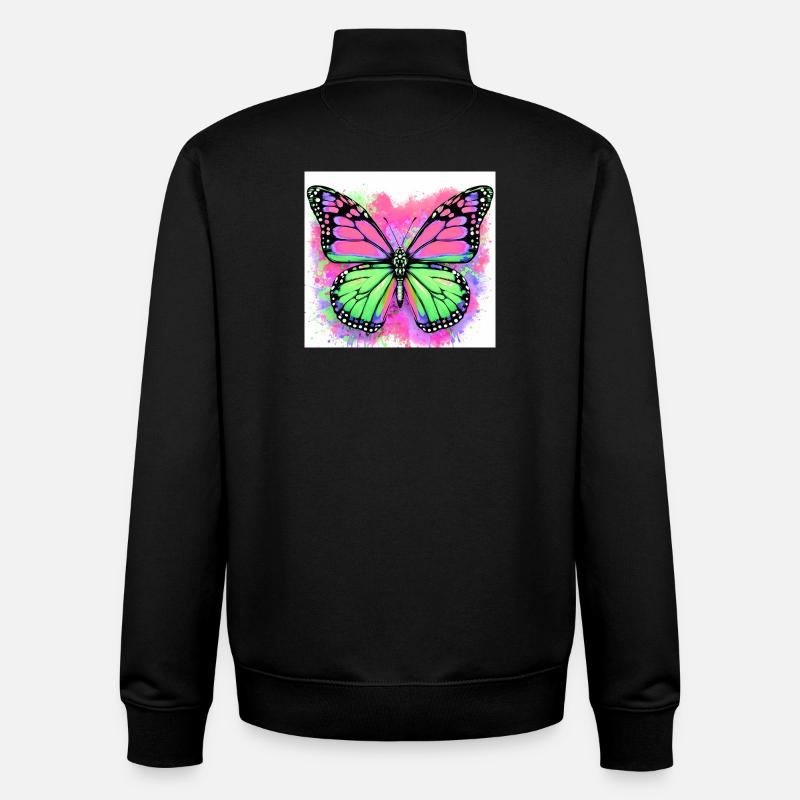 papillon - Sweat zippé unisexe en coton bio Stanley/Stella - noir