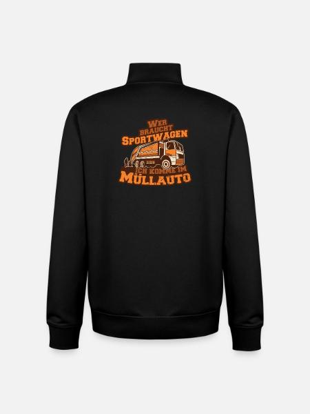 Müllauto Spruch - Unisex Organic Zip Sweatshirt von Stanley/Stella - Schwarz