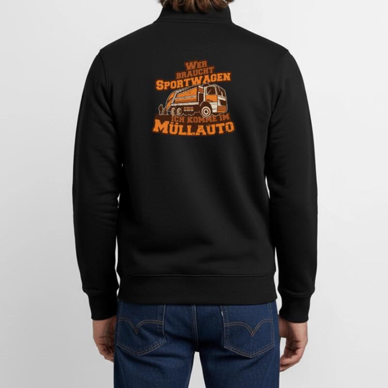 Müllauto Spruch Unisex Organic Zip Sweatshirt von Stanley/Stella