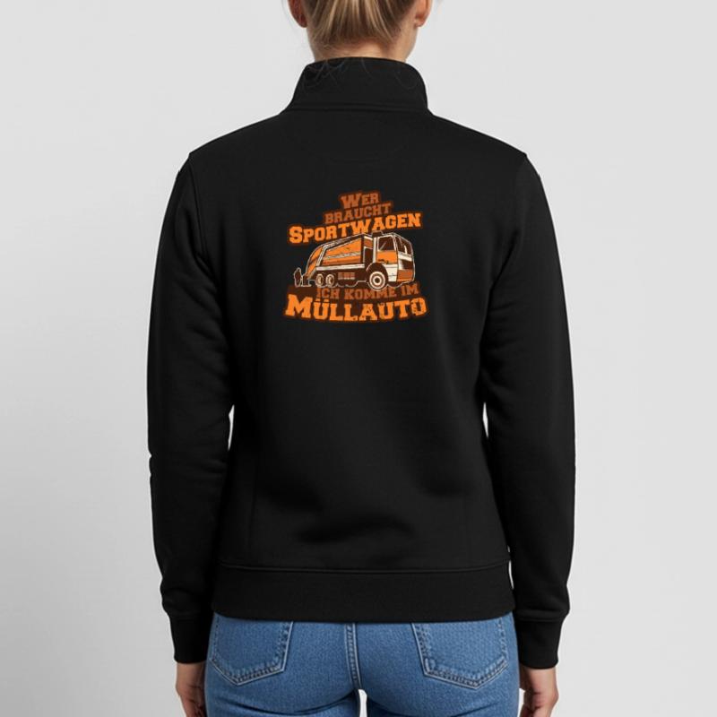 Müllauto Spruch Unisex Organic Zip Sweatshirt von Stanley/Stella