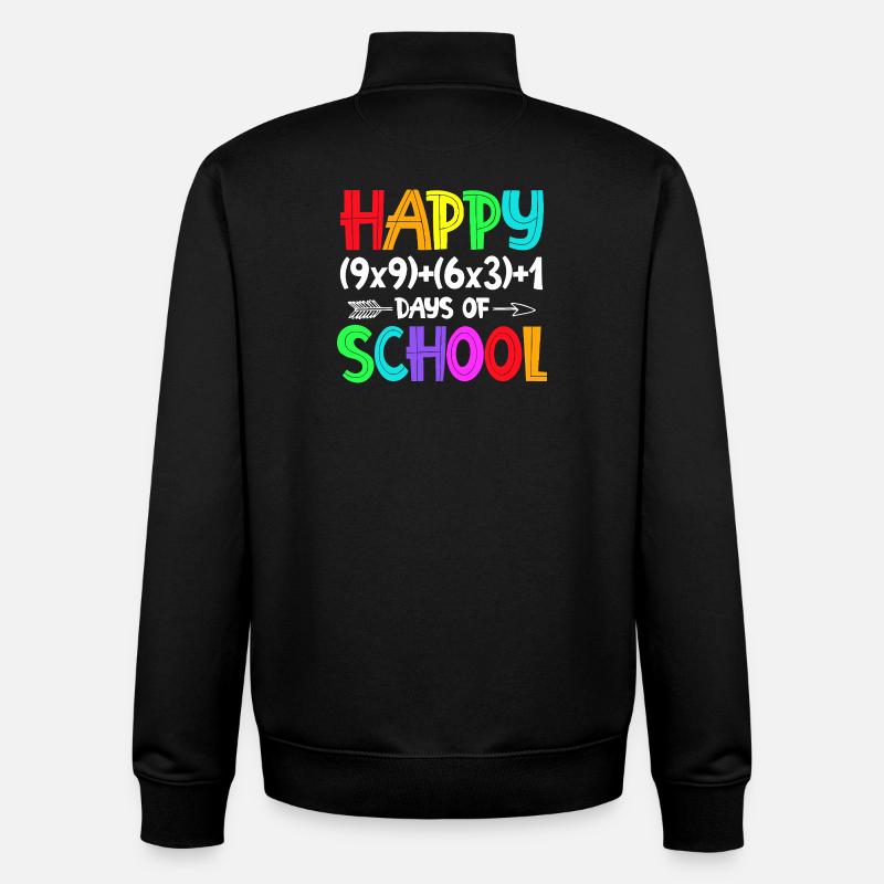 Rainbow Bonne rentrée scolaire - Sweat zippé unisexe en coton bio Stanley/Stella - noir