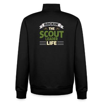 Rockin The Scout Leader Life Pfadfinderleiter - Unisex Organic Zip Sweatshirt von Stanley/Stella - Schwarz - Hinten - AI Model Male 185 light (185cm)