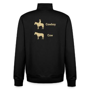 Lustige Kuh Texas Farmer Parodie Ironie Cowboy - Unisex Organic Zip Sweatshirt von Stanley/Stella - Schwarz - Hinten - AI Model Male 185 light (185cm)