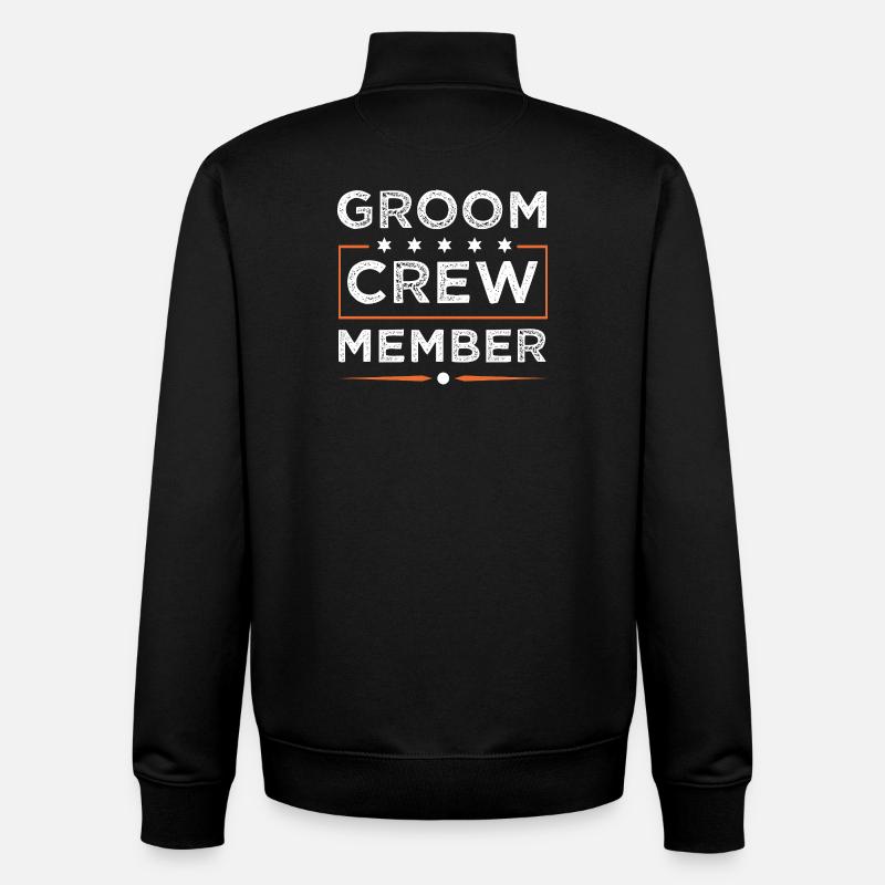 Groom Crew - Unisex Organic Zip Sweatshirt by Stanley/Stella - black