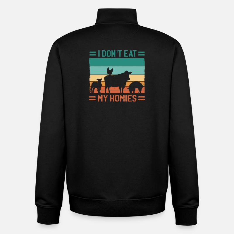 Vegan Homies - Sweat zippé unisexe en coton bio Stanley/Stella - noir