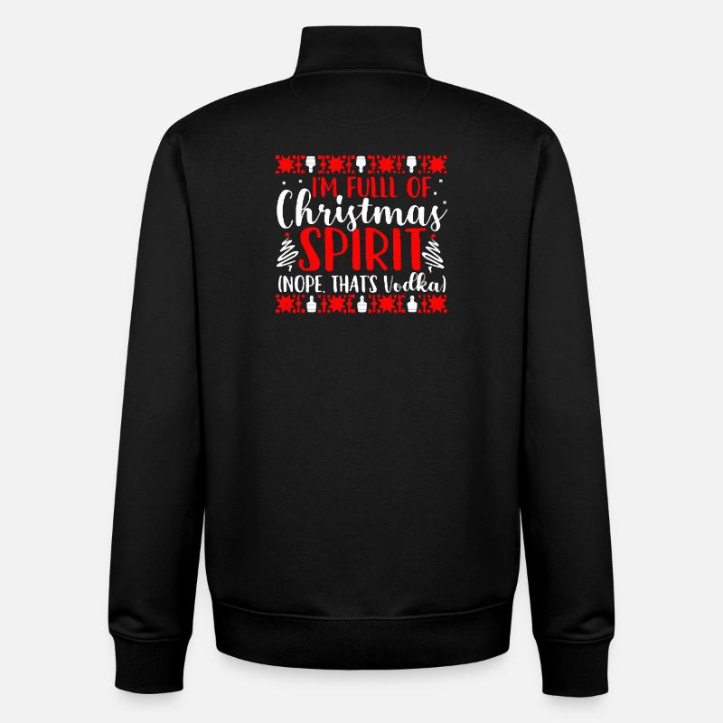 Voll mit Weihnachtsgeist-Vodka-Tee - Unisex Organic Zip Sweatshirt von Stanley/Stella - Schwarz