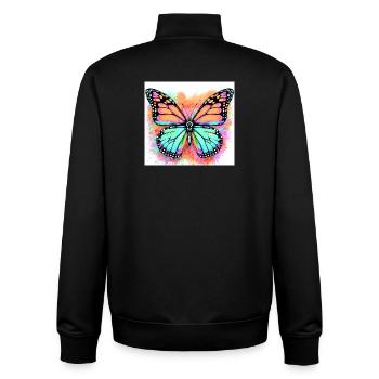papillon - Sweat zippé unisexe en coton bio Stanley/Stella - noir - Dos - AI Model Male 185 light (185cm)
