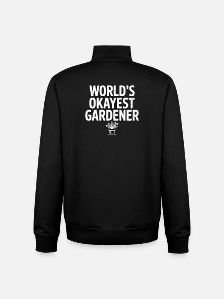 World's Okayest Gardener - Unisex Organic Zip Sweatshirt by Stanley/Stella - black