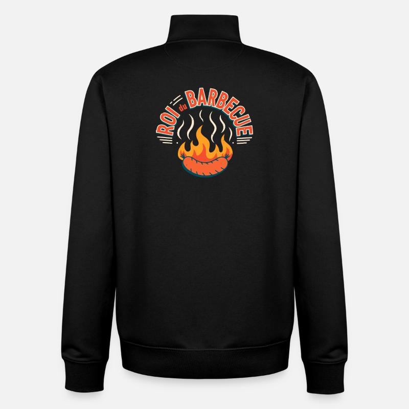 Saucisse en Feu Barbecue - Sweat zippé unisexe en coton bio Stanley/Stella - noir