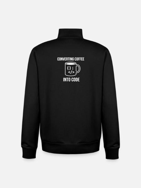Converting Coffee Into Code - Unisex Organic Zip Sweatshirt by Stanley/Stella - black
