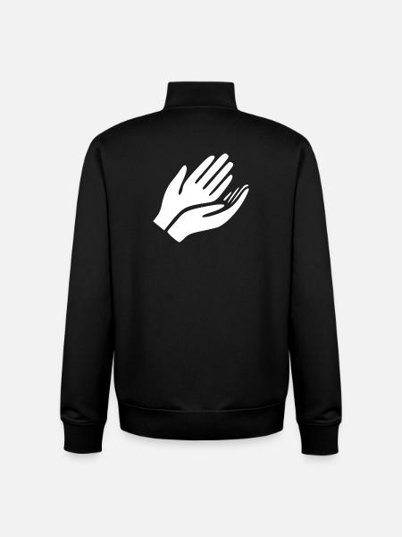 Open Hands Hand Gesture - Unisex Organic Zip Sweatshirt by Stanley/Stella - black