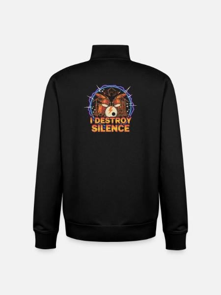 Destroy silence - Unisex Organic Zip Sweatshirt by Stanley/Stella - black