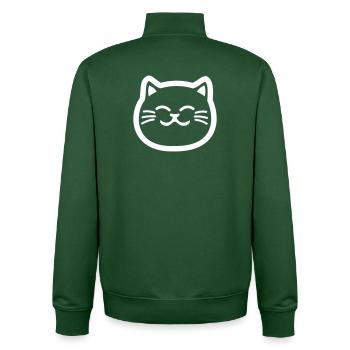 Katzenkopf Minimalistische Linienkunst - Unisex Organic Zip Sweatshirt von Stanley/Stella - Flaschengrün - Hinten - AI Model Male 185 dark (185cm)