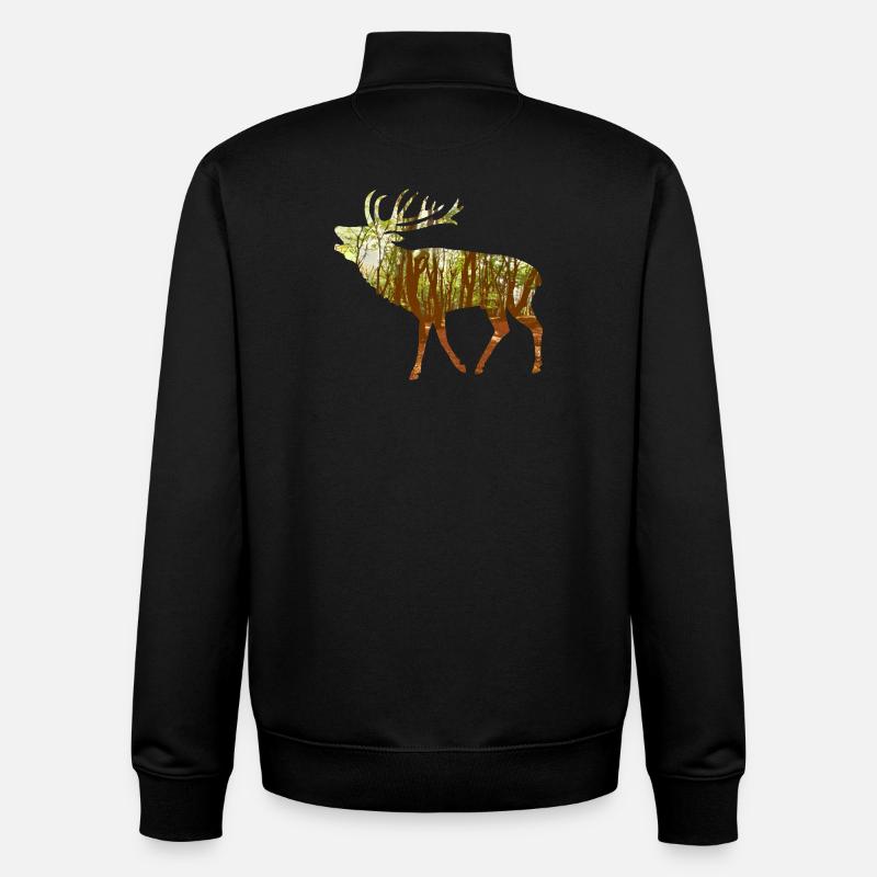 Röhrender Hirsch - Unisex Organic Zip Sweatshirt von Stanley/Stella - Schwarz