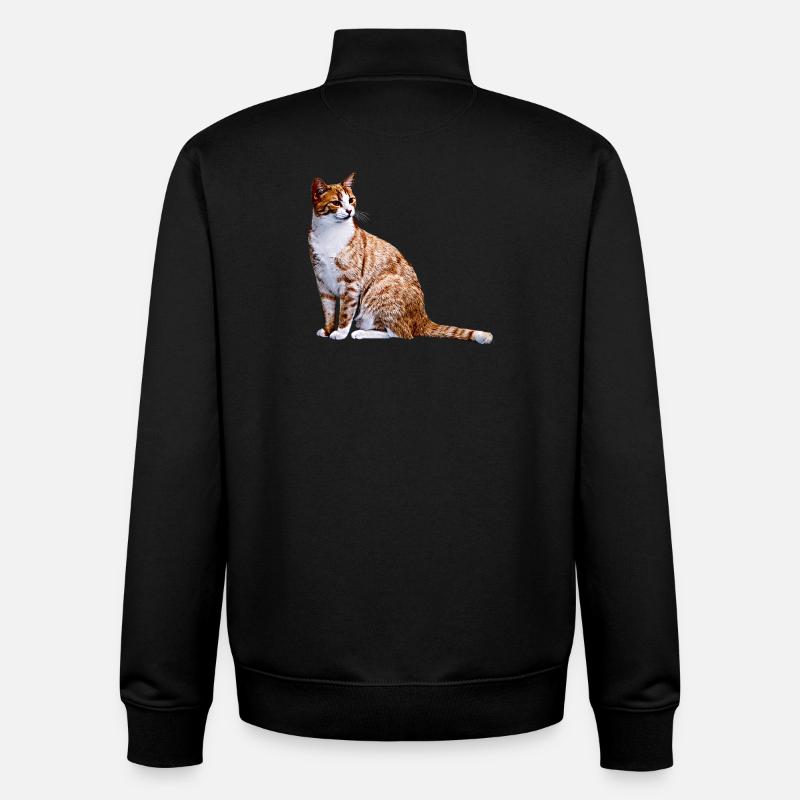 Chat Chat Chat Cat Cats Amour de chat - Sweat zippé unisexe en coton bio Stanley/Stella - noir