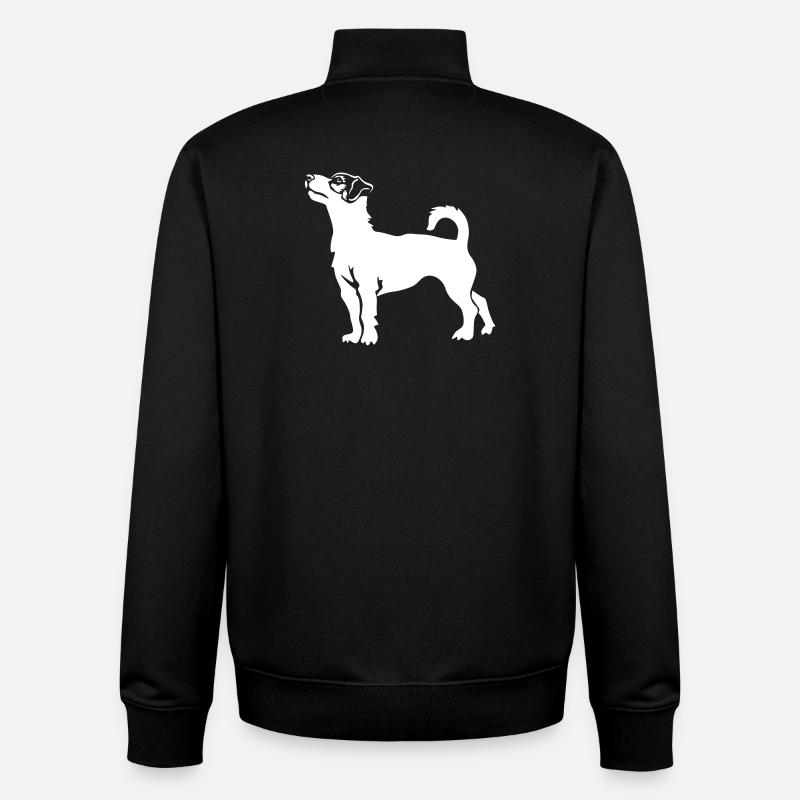 Jack Russell Terrier « Black Edition » - Sweat zippé unisexe en coton bio Stanley/Stella - noir