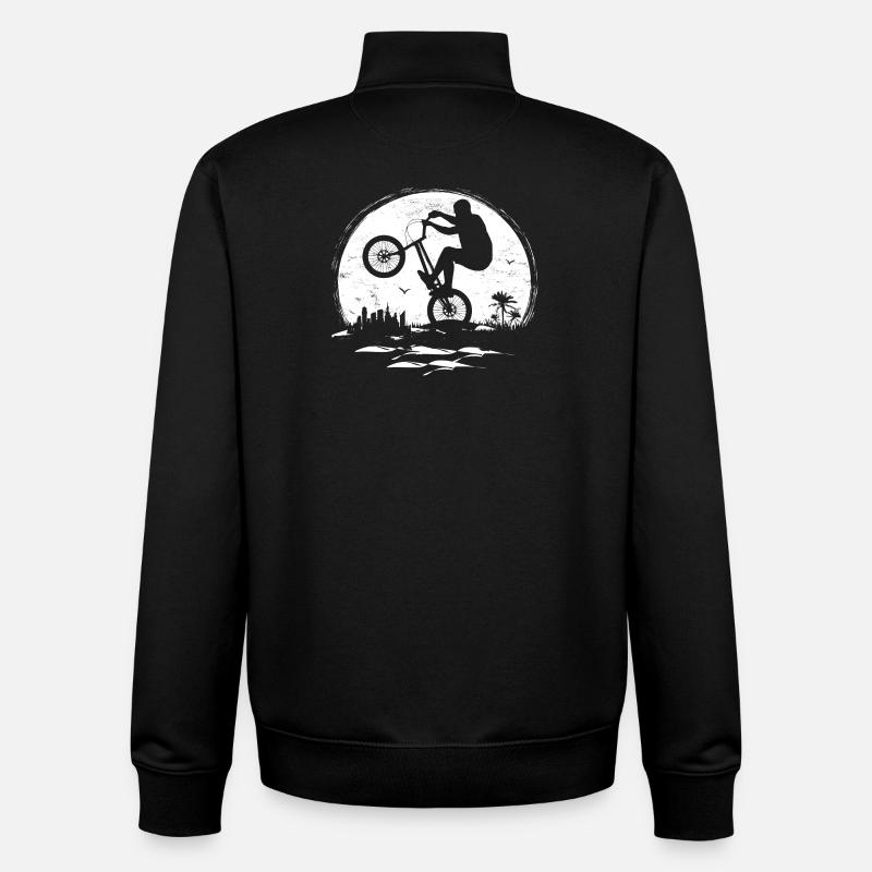 BMX Urban Artwork Lune - Sweat zippé unisexe en coton bio Stanley/Stella - noir