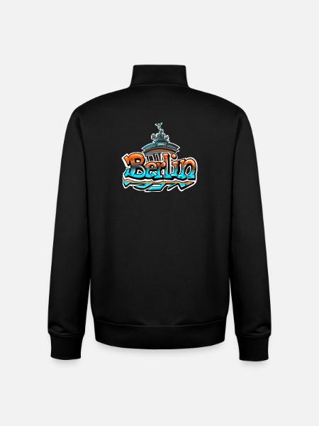 Lettrage Graffiti Berlin - Sweat zippé unisexe en coton bio Stanley/Stella - noir