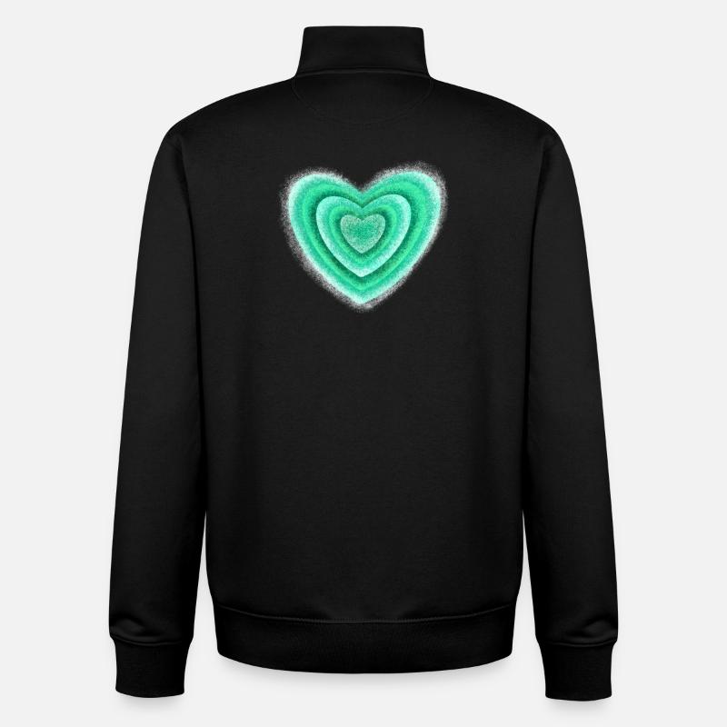 Herz - Unisex Organic Zip Sweatshirt von Stanley/Stella - Schwarz