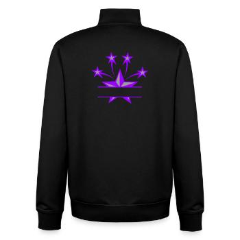 Stern lila grau mit Balken zwischen ihnen zu eigenem Text - Unisex Organic Zip Sweatshirt von Stanley/Stella - Schwarz - Hinten - AI Model Male 185 light (185cm)