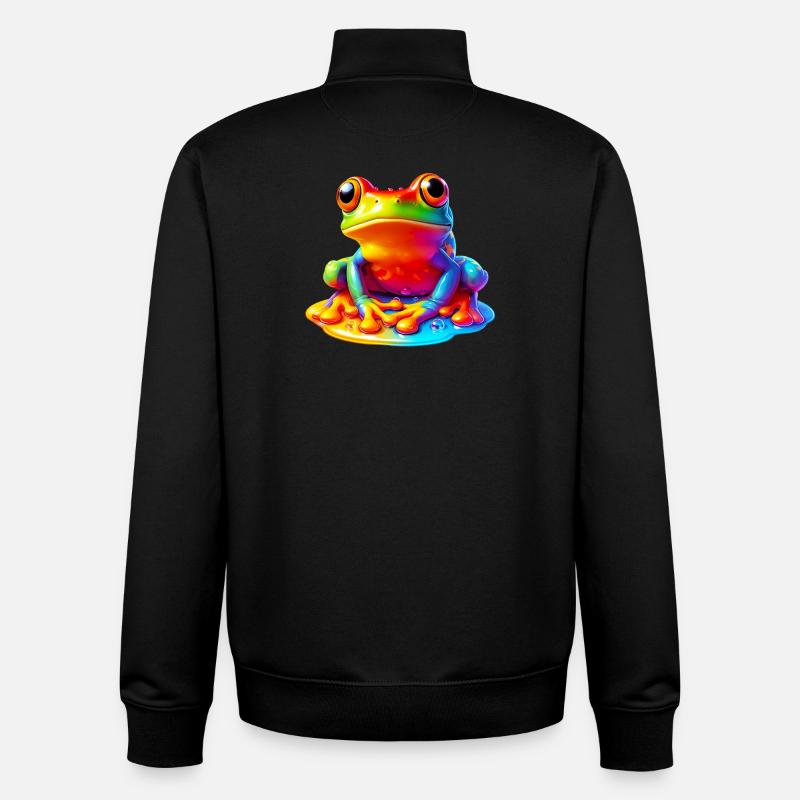 Frosch - Unisex Organic Zip Sweatshirt von Stanley/Stella - Schwarz