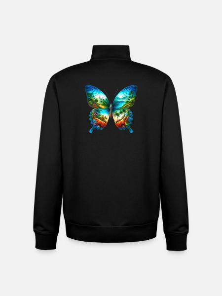 Butterfly - Unisex Organic Zip Sweatshirt by Stanley/Stella - black