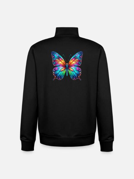 Papillon - Sweat zippé unisexe en coton bio Stanley/Stella - noir