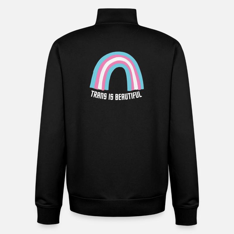Trans is beautiful - Unisex Organic Zip Sweatshirt by Stanley/Stella - black