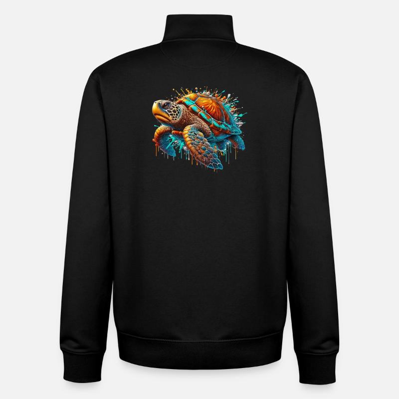 Turtle - Unisex Organic Zip Sweatshirt by Stanley/Stella - black