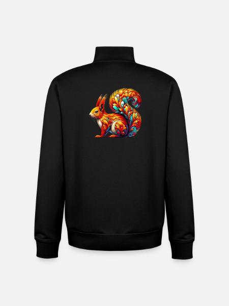 Squirrel - Unisex Organic Zip Sweatshirt by Stanley/Stella - black