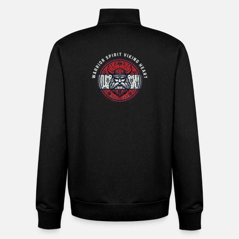 Wikingerherz-Krieger-Emblem - Unisex Organic Zip Sweatshirt von Stanley/Stella - Schwarz