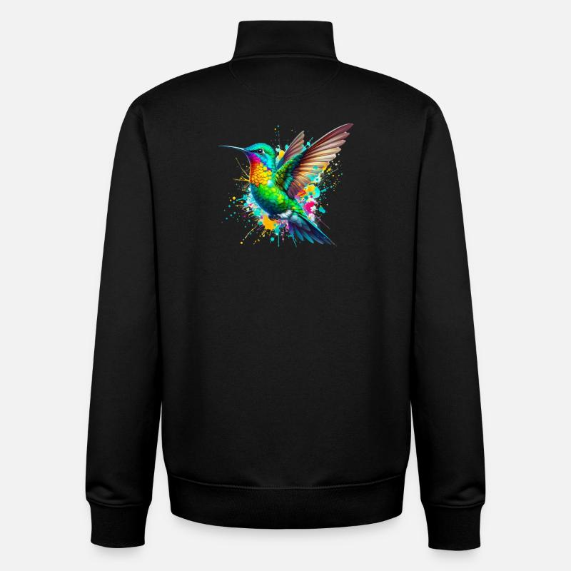Colibri - Sweat zippé unisexe en coton bio Stanley/Stella - noir