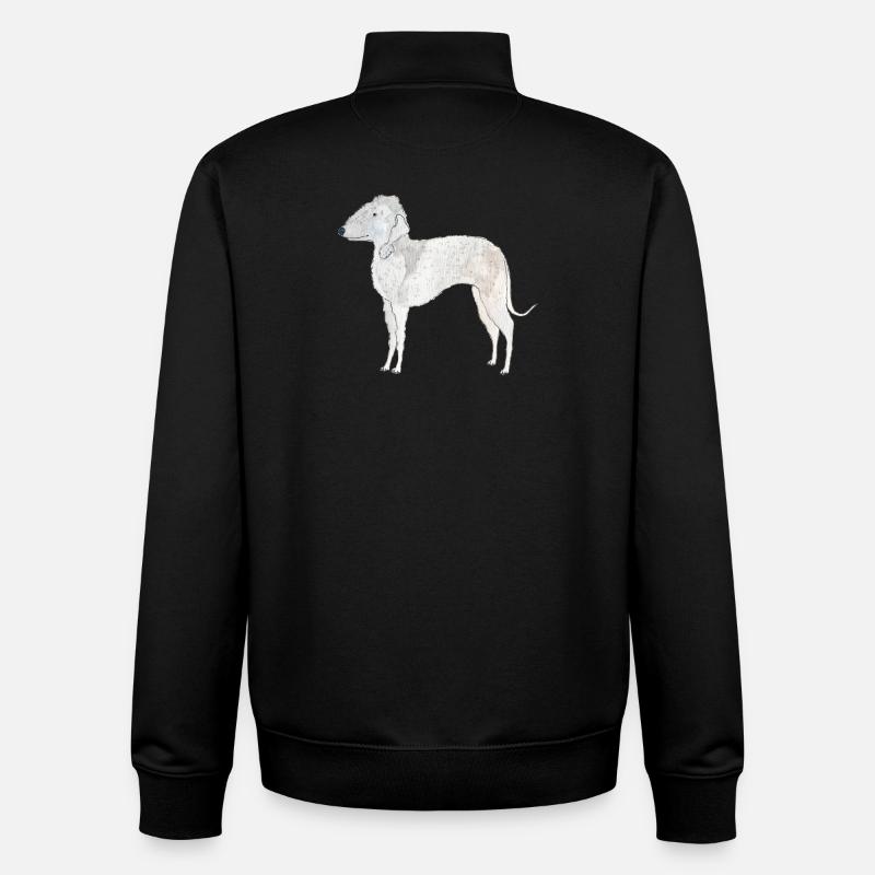Bedlington Terrier - Sweat zippé unisexe en coton bio Stanley/Stella - noir