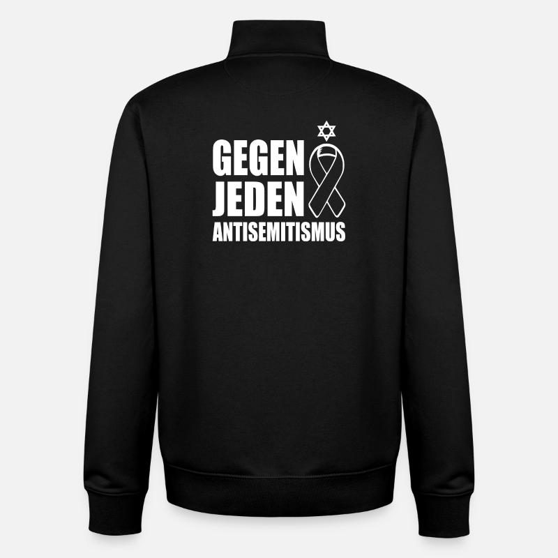 gegen jeden antisemitismus - Unisex Organic Zip Sweatshirt von Stanley/Stella - Schwarz