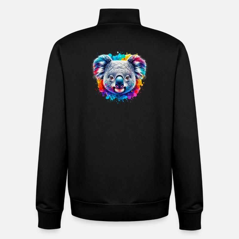 Koala - Unisex Organic Zip Sweatshirt by Stanley/Stella - black
