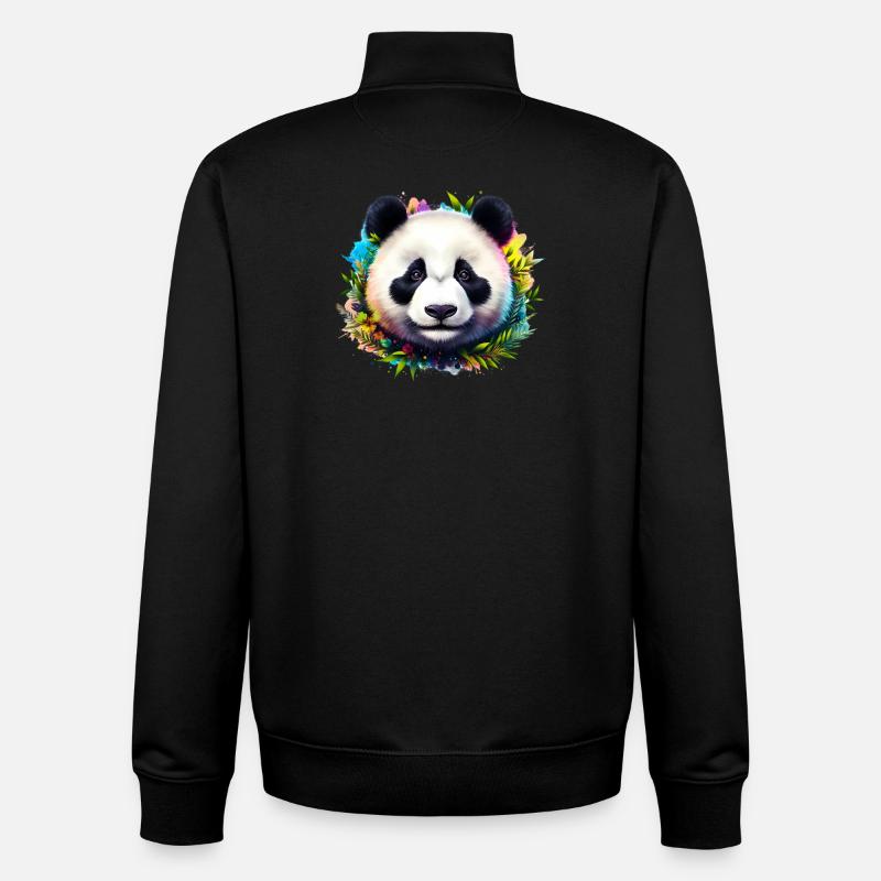 Panda - Unisex Organic Zip Sweatshirt von Stanley/Stella - Schwarz