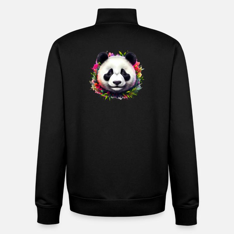 Panda - Unisex Organic Zip Sweatshirt by Stanley/Stella - black