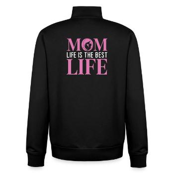 Das Leben der Mutter ist das beste Leben - Unisex Organic Zip Sweatshirt von Stanley/Stella - Schwarz - Hinten - AI Model Male 185 light (185cm)