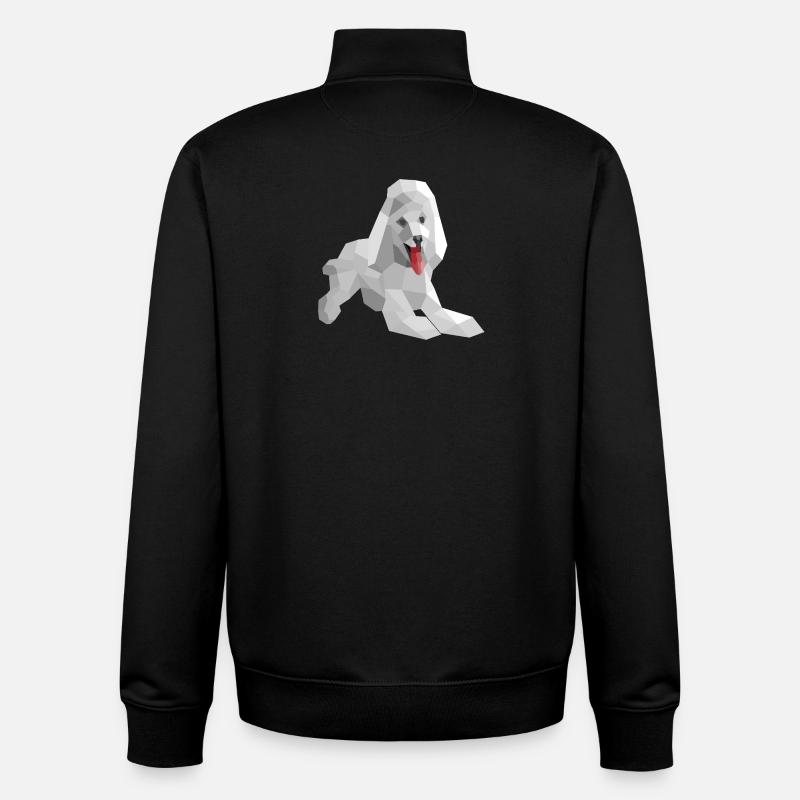 Elegant low poly poodle - Unisex Organic Zip Sweatshirt by Stanley/Stella - black
