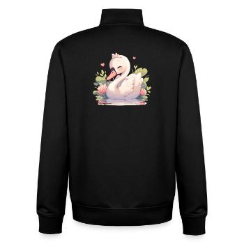 Swans Swan - Unisex Organic Zip Sweatshirt by Stanley/Stella - black - Back - AI Model Male 185 light (185cm)