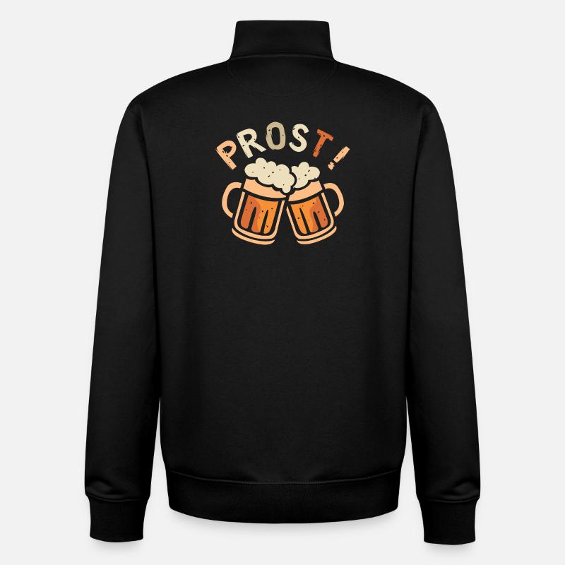 Chope de bière Cheers Design - Sweat zippé unisexe en coton bio Stanley/Stella - noir